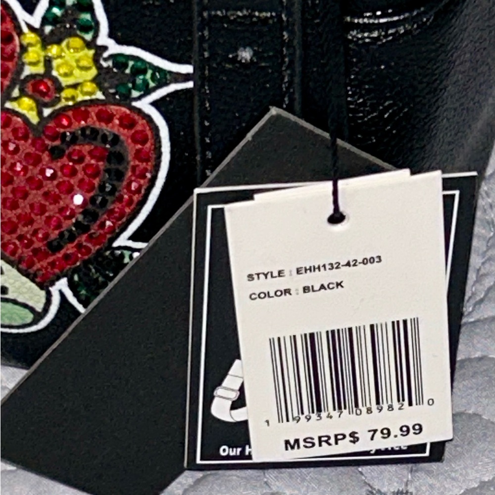 Ed Hardy Black and Red Heart Mini Bag - Picture 2 of 13